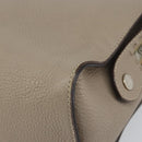 FENDI Celeria Ray Hand Bag Leather 2way Gray Silver Auth BA9567-16