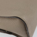 FENDI Celeria Ray Hand Bag Leather 2way Gray Silver Auth BA9567-19