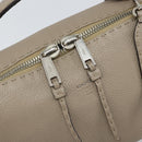 FENDI Celeria Ray Hand Bag Leather 2way Gray Silver Auth BA9567-20