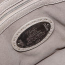 FENDI Celeria Ray Hand Bag Leather 2way Gray Silver Auth BA9567-21