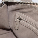 FENDI Celeria Ray Hand Bag Leather 2way Gray Silver Auth BA9567-24