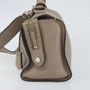 FENDI Celeria Ray Hand Bag Leather 2way Gray Silver Auth BA9567-3