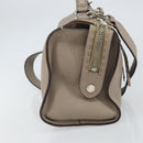FENDI Celeria Ray Hand Bag Leather 2way Gray Silver Auth BA9567-4