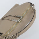 FENDI Celeria Ray Hand Bag Leather 2way Gray Silver Auth BA9567-6