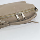 FENDI Celeria Ray Hand Bag Leather 2way Gray Silver Auth BA9567-7