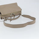 FENDI Celeria Ray Hand Bag Leather 2way Gray Silver Auth BA9567-8