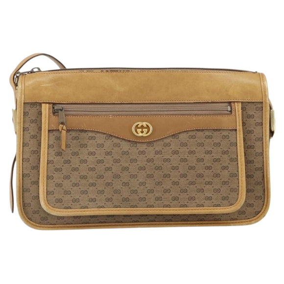 GUCCI GG Supreme Shoulder Bag PVC Beige 001 067 0115 Auth BA9569