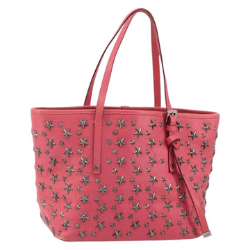 Jimmy Choo Sasha S Tote Bag Leather Pink Silver Auth BA9570