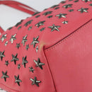 Jimmy Choo Sasha S Tote Bag Leather Pink Silver Auth BA9570-14