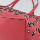 Jimmy Choo Sasha S Tote Bag Leather Pink Silver Auth BA9570-15