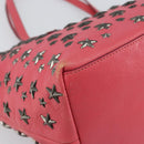Jimmy Choo Sasha S Tote Bag Leather Pink Silver Auth BA9570-16