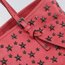 Jimmy Choo Sasha S Tote Bag Leather Pink Silver Auth BA9570-17