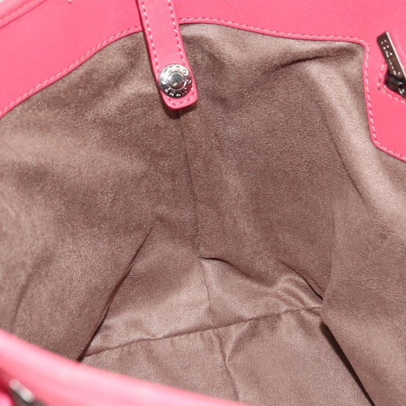 Jimmy Choo Sasha S Tote Bag Leather Pink Silver Auth BA9570