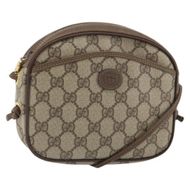 GUCCI GG Supreme Shoulder Bag PVC Beige Gold 116 02 606 Auth BA9572