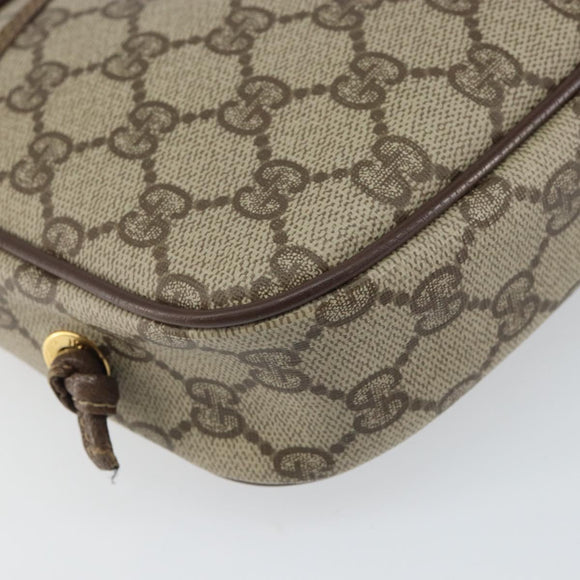 GUCCI GG Supreme Shoulder Bag PVC Beige Gold 116 02 606 Auth BA9572