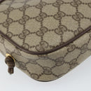 GUCCI GG Supreme Shoulder Bag PVC Beige Gold 116 02 606 Auth BA9572-16