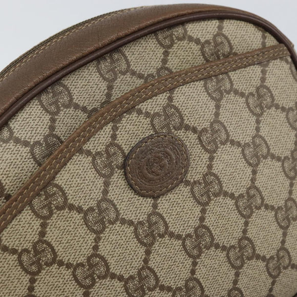 GUCCI GG Supreme Shoulder Bag PVC Beige Gold 116 02 606 Auth BA9572