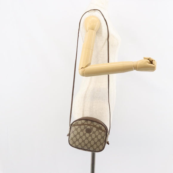 GUCCI GG Supreme Shoulder Bag PVC Beige Gold 116 02 606 Auth BA9572