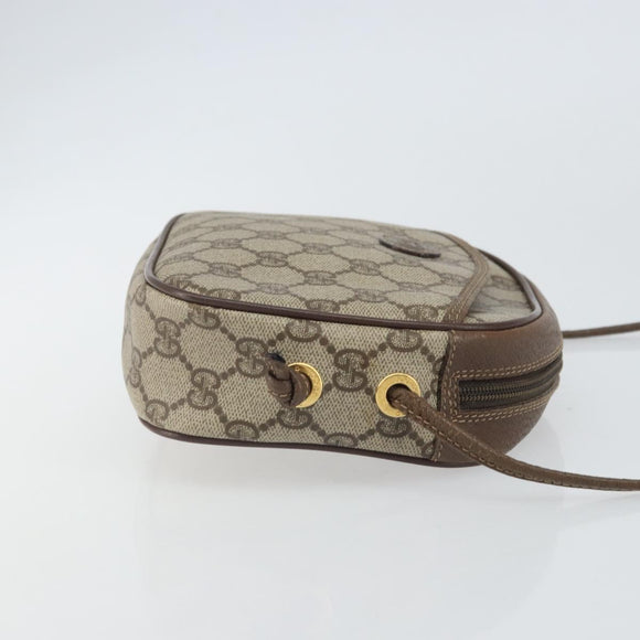 GUCCI GG Supreme Shoulder Bag PVC Beige Gold 116 02 606 Auth BA9572