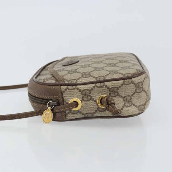 GUCCI GG Supreme Shoulder Bag PVC Beige Gold 116 02 606 Auth BA9572