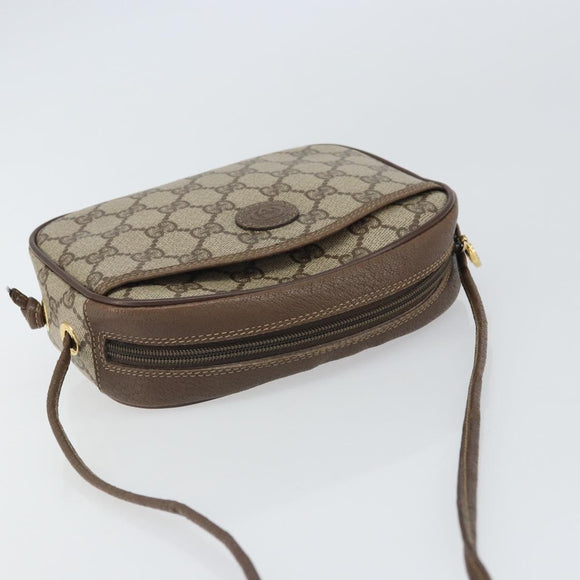 GUCCI GG Supreme Shoulder Bag PVC Beige Gold 116 02 606 Auth BA9572