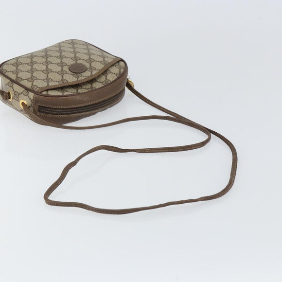 GUCCI GG Supreme Shoulder Bag PVC Beige Gold 116 02 606 Auth BA9572