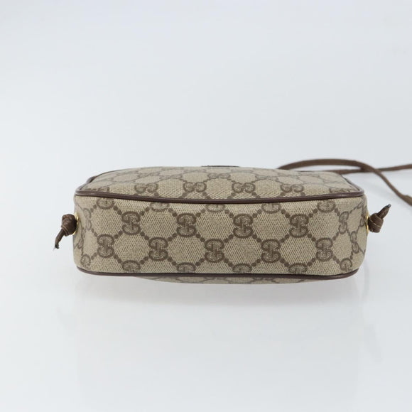 GUCCI GG Supreme Shoulder Bag PVC Beige Gold 116 02 606 Auth BA9572