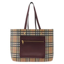 BURBERRY Nova Check Tote Bag PVC Beige Gold Auth BA9573-13