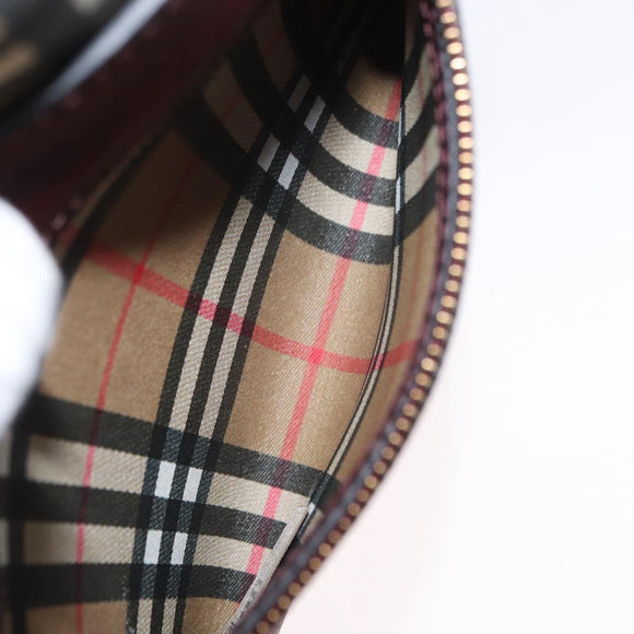 BURBERRY Nova Check Tote Bag PVC Beige Gold Auth BA9573