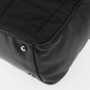 CHANEL Choco Bar Hand Bag Nylon Black Silver CC Auth BA9577-11