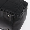 CHANEL Choco Bar Hand Bag Nylon Black Silver CC Auth BA9577-13
