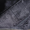 CHANEL Choco Bar Hand Bag Nylon Black Silver CC Auth BA9577-18