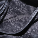 CHANEL Choco Bar Hand Bag Nylon Black Silver CC Auth BA9577-22
