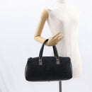 CHANEL Choco Bar Hand Bag Nylon Black Silver CC Auth BA9577-25