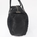 CHANEL Choco Bar Hand Bag Nylon Black Silver CC Auth BA9577-4