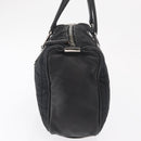CHANEL Choco Bar Hand Bag Nylon Black Silver CC Auth BA9577-5