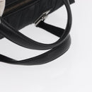 CHANEL Choco Bar Hand Bag Nylon Black Silver CC Auth BA9577-7