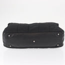 CHANEL Choco Bar Hand Bag Nylon Black Silver CC Auth BA9577-9