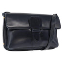LOEWE Shoulder Bag Leather Navy Gold Auth BA9578-1