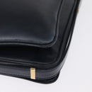 LOEWE Shoulder Bag Leather Navy Gold Auth BA9578-9
