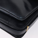 LOEWE Shoulder Bag Leather Navy Gold Auth BA9578-14