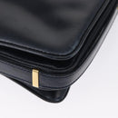 LOEWE Shoulder Bag Leather Navy Gold Auth BA9578-15