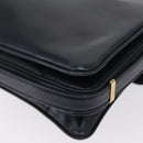 LOEWE Shoulder Bag Leather Navy Gold Auth BA9578-16