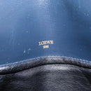 LOEWE Shoulder Bag Leather Navy Gold Auth BA9578-12