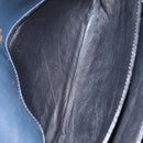 LOEWE Shoulder Bag Leather Navy Gold Auth BA9578-11