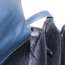 LOEWE Shoulder Bag Leather Navy Gold Auth BA9578-18