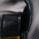 LOEWE Shoulder Bag Leather Navy Gold Auth BA9578-10