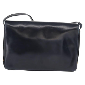 LOEWE Shoulder Bag Leather Navy Gold Auth BA9578 - 0