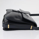 LOEWE Shoulder Bag Leather Navy Gold Auth BA9578-3