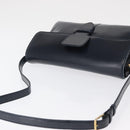 LOEWE Shoulder Bag Leather Navy Gold Auth BA9578-6